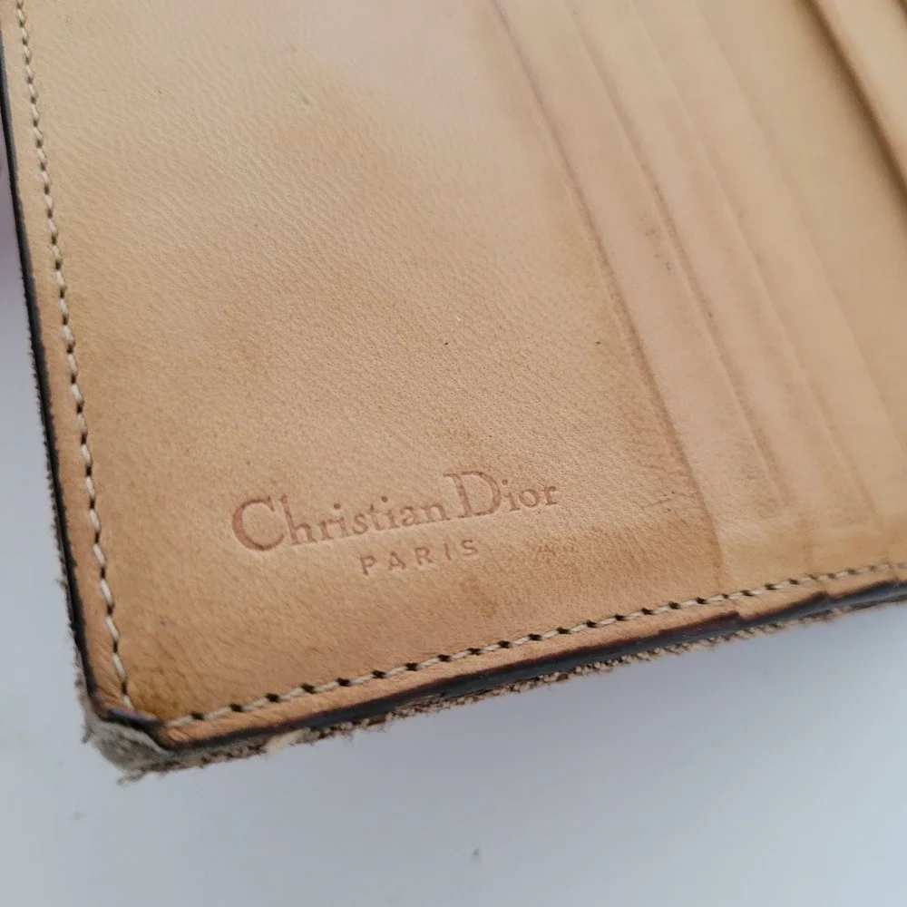 Christian Dior Vintage Trotter Monogram Canvas Compact Wallet Brown MC 0024